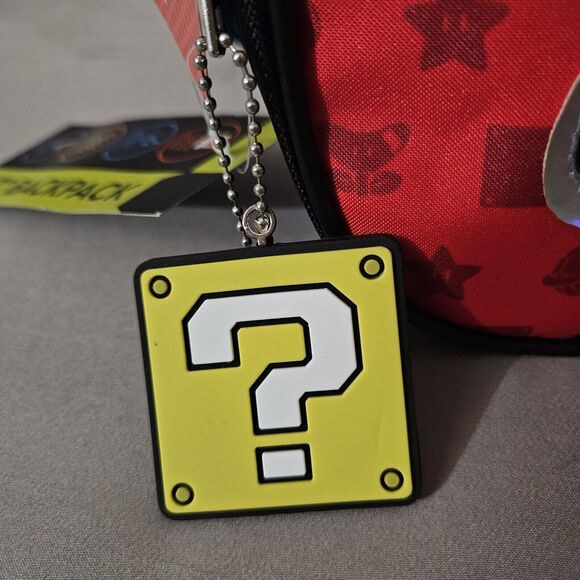 Nintendo Super Mario Backpack 17" Luigi Yoshi Padded Tablet Pocket Key Chain Kid - Picture 4 of 8